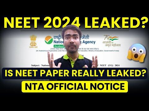 Is NEET Paper Leaked? | Clarification From NTA | NEET 2024 paper leaked