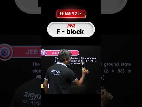 F-Block PYQ JEE Main 2021 🔮 | Score Easy in Inorganic! #ZigyanOfficial #JEEMain2026