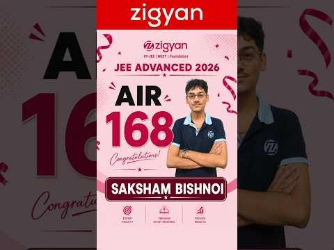 Congratulations Saksham Bishnoi! 🏆 AIR 168 in JEE Advanced 2026 🚀#jeemain2026