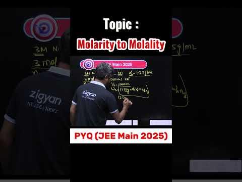 Molarity to Molality PYQ JEE Main 2025 🔥 | #JEEMain2026 #JEEadvanced #faridabad
